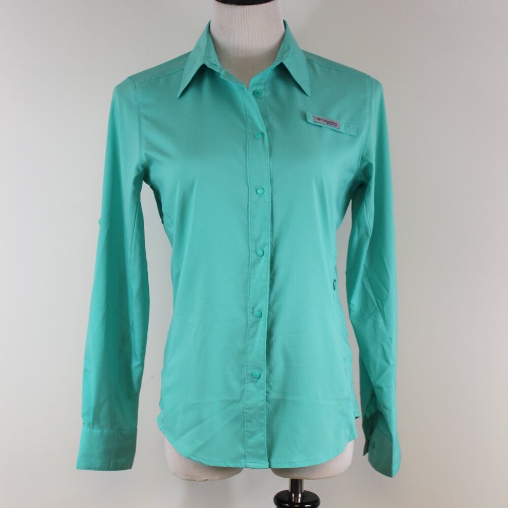 Columbia Tamiami II Long Sleeve Shirt Women’s XS Omni-Shade PFG Teal